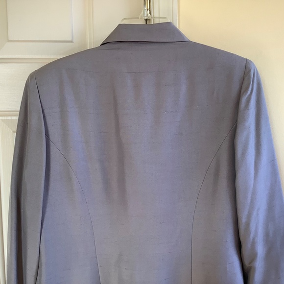 Spenser Jeremy Vintage Silk Long Formal Jacket Light Grey SZ 8 - Picture 9 of 15